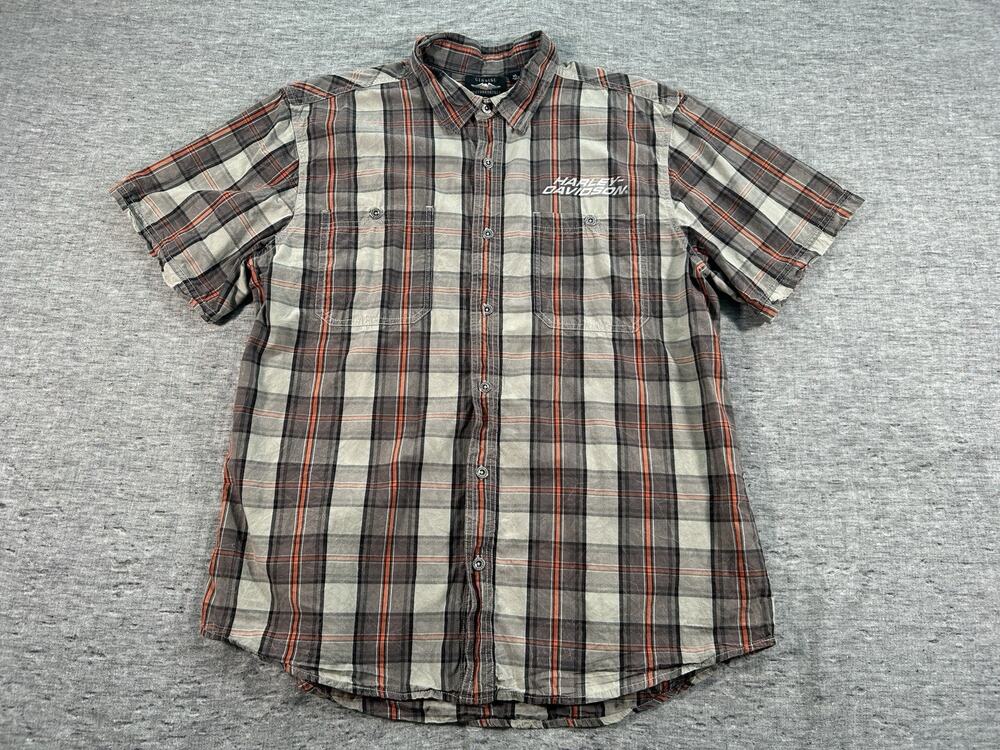 Harley Davidson MotorClothes Shirt Mens Extra Large Cotton Mechanic Garage Biker